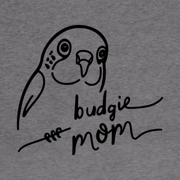 Budgie Mom Line Art by ravensart